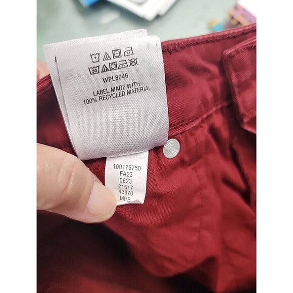 Style & Co Jeans Burgundy Curvy-Fit Skinny Stretch Mid-rise Women's 8 - Picture 8 of 8